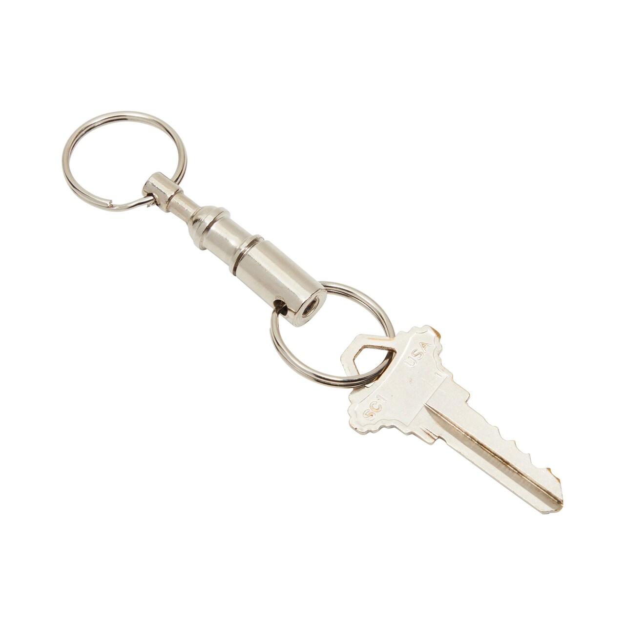 Detachable Key Chains with Quick Release Snaplock, Dual Sided (Silver, 12  Pack)